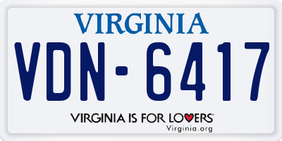 VA license plate VDN6417