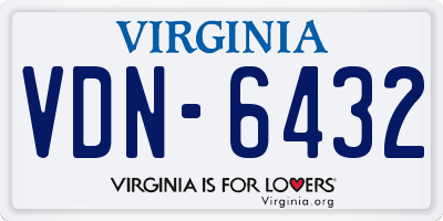 VA license plate VDN6432