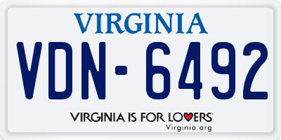 VA license plate VDN6492