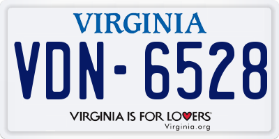 VA license plate VDN6528