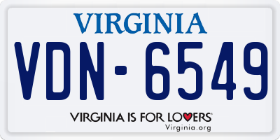 VA license plate VDN6549