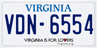 VA license plate VDN6554