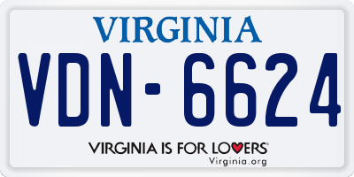 VA license plate VDN6624