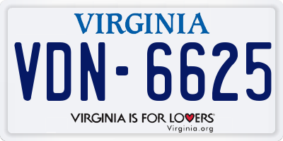 VA license plate VDN6625