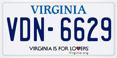 VA license plate VDN6629