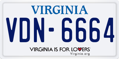 VA license plate VDN6664