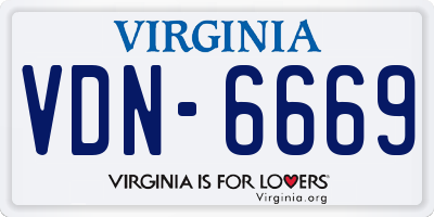 VA license plate VDN6669
