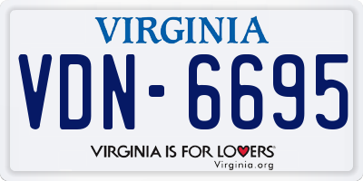 VA license plate VDN6695