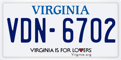 VA license plate VDN6702
