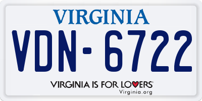 VA license plate VDN6722