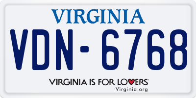 VA license plate VDN6768