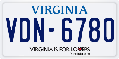 VA license plate VDN6780