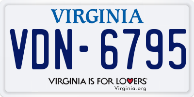 VA license plate VDN6795