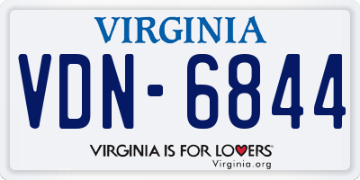 VA license plate VDN6844