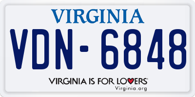VA license plate VDN6848