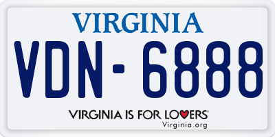 VA license plate VDN6888