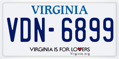 VA license plate VDN6899