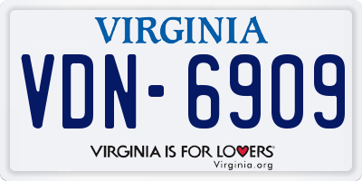 VA license plate VDN6909
