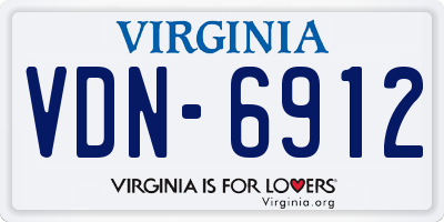VA license plate VDN6912