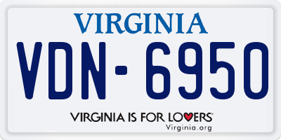 VA license plate VDN6950