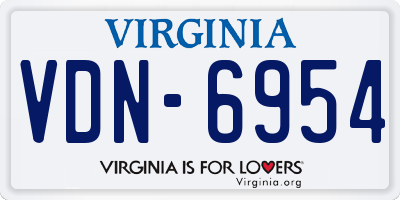 VA license plate VDN6954