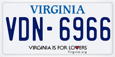 VA license plate VDN6966