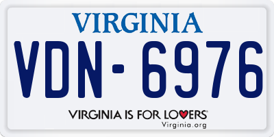 VA license plate VDN6976