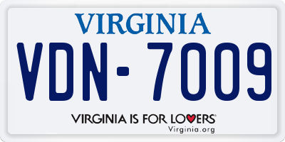 VA license plate VDN7009