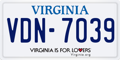 VA license plate VDN7039