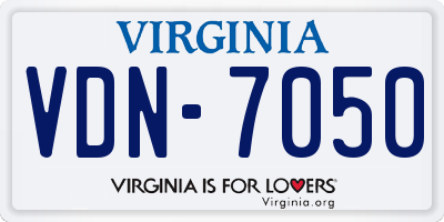VA license plate VDN7050