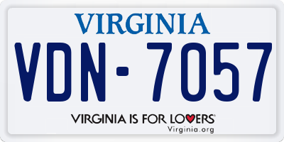 VA license plate VDN7057