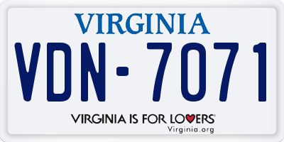 VA license plate VDN7071