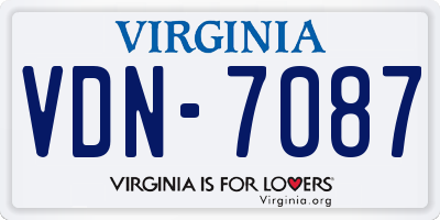 VA license plate VDN7087