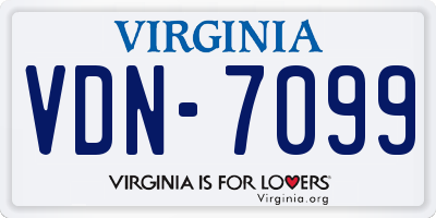 VA license plate VDN7099