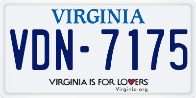 VA license plate VDN7175
