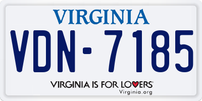 VA license plate VDN7185