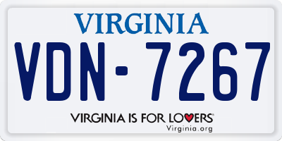 VA license plate VDN7267