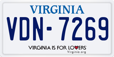 VA license plate VDN7269