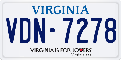 VA license plate VDN7278