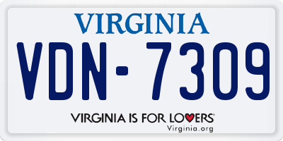 VA license plate VDN7309