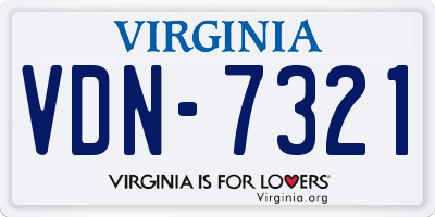 VA license plate VDN7321