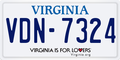 VA license plate VDN7324