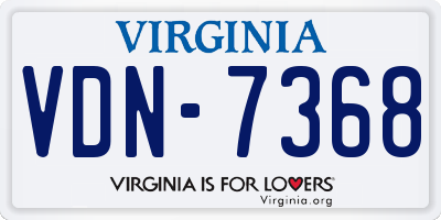 VA license plate VDN7368