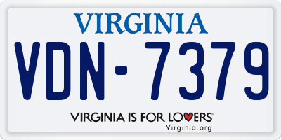 VA license plate VDN7379