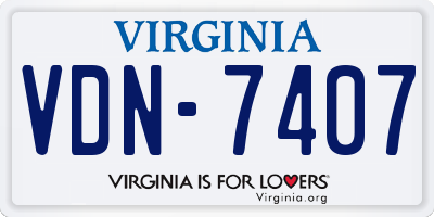 VA license plate VDN7407