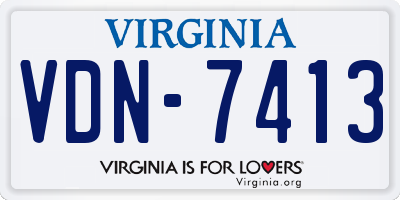 VA license plate VDN7413