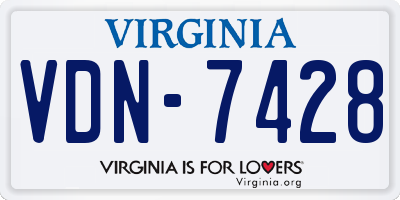 VA license plate VDN7428