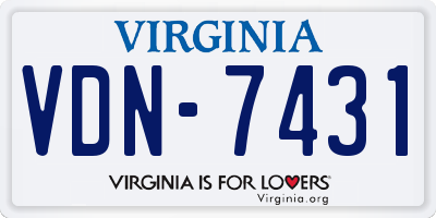 VA license plate VDN7431
