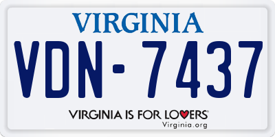 VA license plate VDN7437