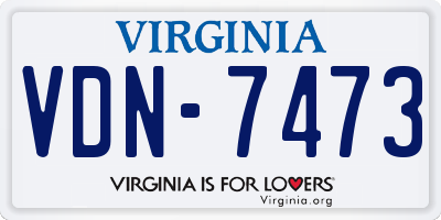 VA license plate VDN7473